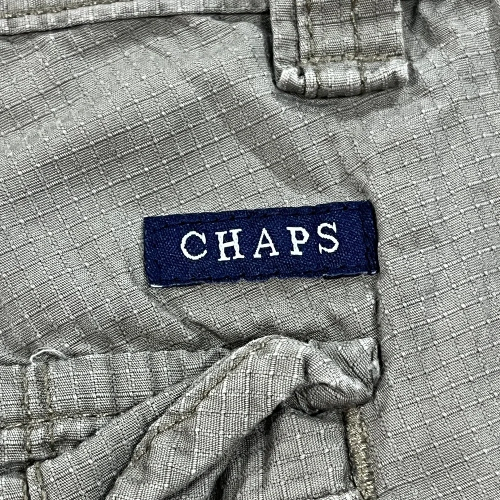 Chaps Cargo Shorts Mens 33 Moss Green Ripstop Cotton Utility Casual Outdoor 7425